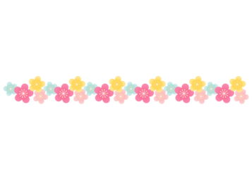 冬の飾り罫線（ウメの花）
