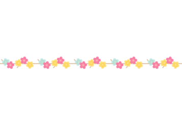 冬の飾り罫線（ウメの花）
