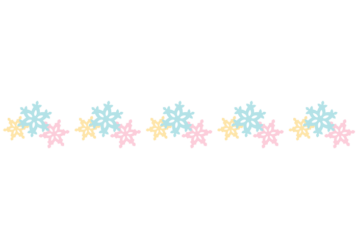 冬の飾り罫線（雪の結晶）
