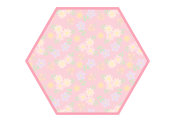 六角形フレーム（花模様：小花柄）