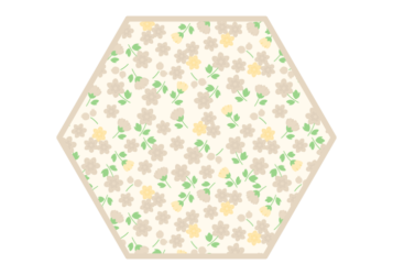 六角形フレーム（花模様：小花柄）