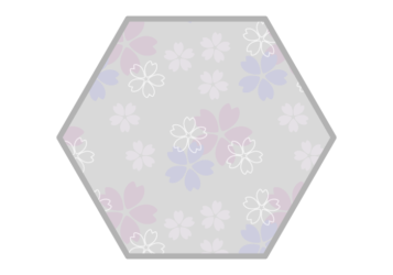 六角形フレーム（和柄：桜文様）