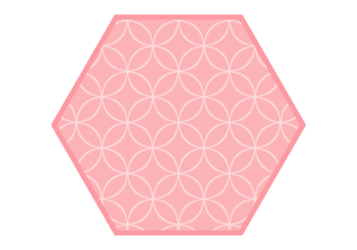 六角形フレーム（和柄：七宝文様）