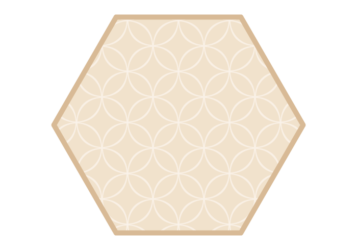 六角形フレーム（和柄：七宝文様）