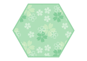 六角形フレーム（和柄：桜文様）