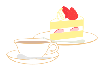 紅茶とショートケーキ