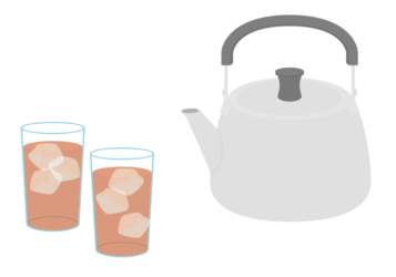 麦茶（やかんとグラス）