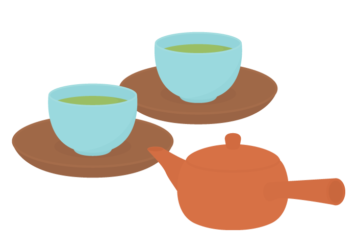 緑茶（湯呑み茶碗と急須）
