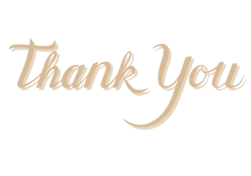 感謝「Thank you」のカリグラフィー文字