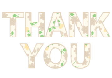 「Thank you」の飾り文字
