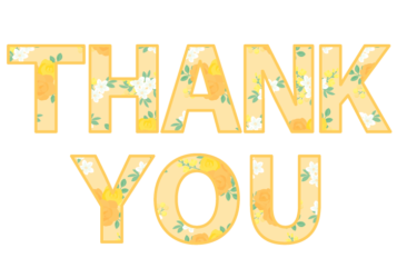 「Thank you」の飾り文字