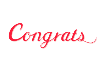 祝福「Congrats」のカリグラフィー文字