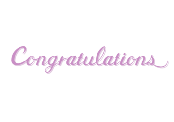 祝福「Congratulations」のカリグラフィー文字