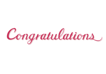 祝福「Congratulations」のカリグラフィー文字