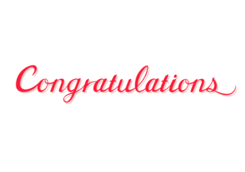 祝福「Congratulations」のカリグラフィー文字