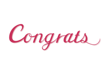 祝福「Congrats」のカリグラフィー文字