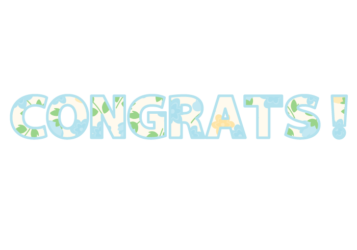 「Congrats!」の飾り文字