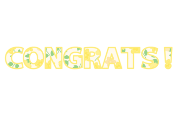 「Congrats!」の飾り文字