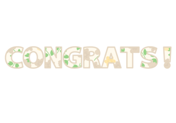 「Congrats!」の飾り文字