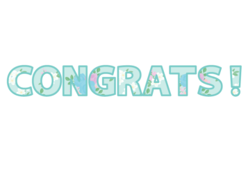 「Congrats!」の飾り文字