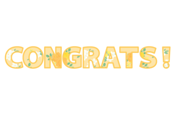 「Congrats!」の飾り文字
