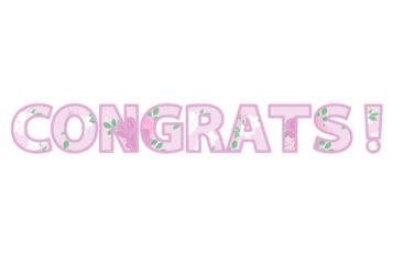 「Congrats!」の飾り文字