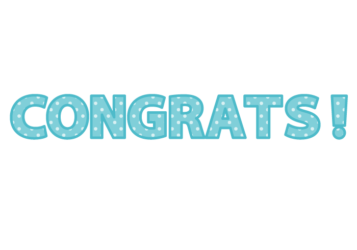 「Congrats!」の飾り文字