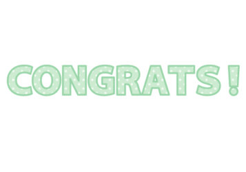 「Congrats!」の飾り文字