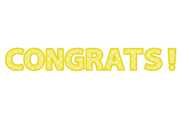 「Congrats!」の飾り文字