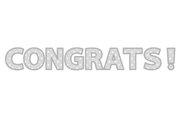 「Congrats!」の飾り文字