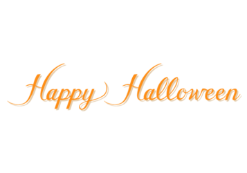 ハロウィン「Happy Halloween」のカリグラフィー文字