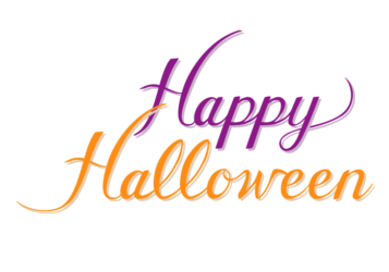 ハロウィン「Happy Halloween」のカリグラフィー文字