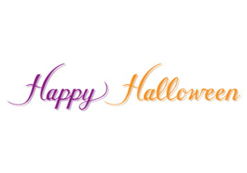 ハロウィン「Happy Halloween」のカリグラフィー文字
