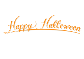 ハロウィン「Happy Halloween」のカリグラフィー文字