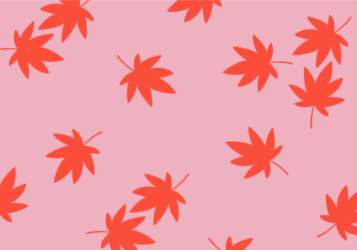 植物柄背景（紅葉のカエデ柄）