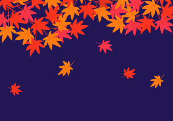 植物柄背景（紅葉のカエデ柄）
