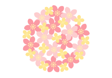 花の円形ロゴ