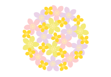 花の円形ロゴ