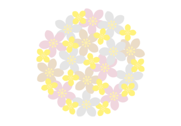 花の円形ロゴ