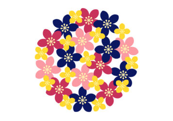 花の円形ロゴ