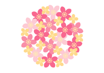 花の円形ロゴ
