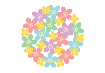 花の円形ロゴ