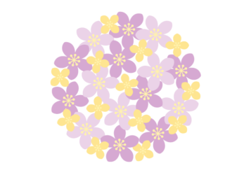 花の円形ロゴ
