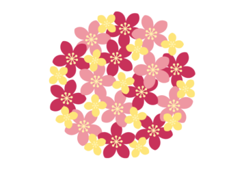 花の円形ロゴ