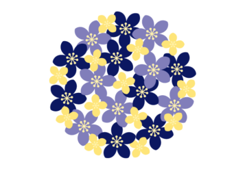 花の円形ロゴ