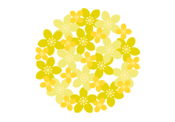 花の円形ロゴ