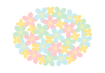 花の楕円形ロゴ