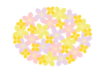 花の楕円形ロゴ