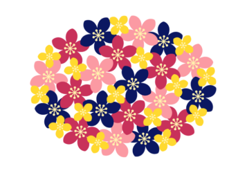 花の楕円形ロゴ