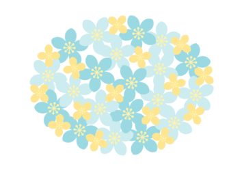 花の楕円形ロゴ